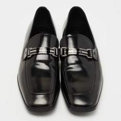 Prada Black Leather Slip On Loafers Size 42