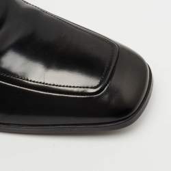 Prada Black Leather Slip On Loafers Size 42