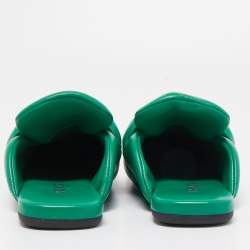 Prada Green Leather Sabots Mule Size 38