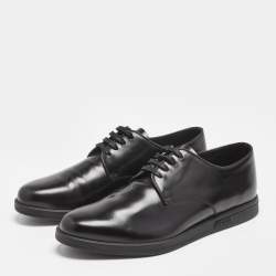 Prada Black Leather Lace Up Derby Size 43.5