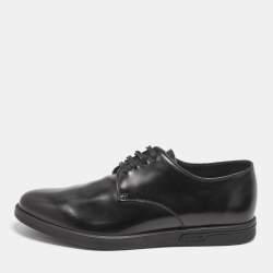 Prada Black Leather Lace Up Derby Size 43.5