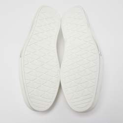 Prada White Nylon Logo Slip On Sneakers Size 43