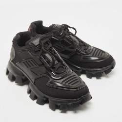 Prada Black Fabric and Rubber Cloudbust Sneakers Size 44