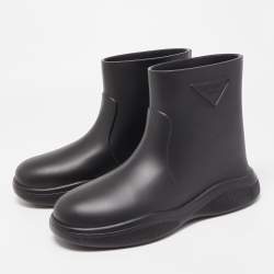 Prada Black Rubber Rain Boots Size 42