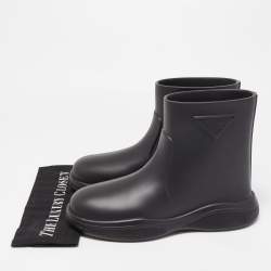 Prada Black Rubber Rain Boots Size 42
