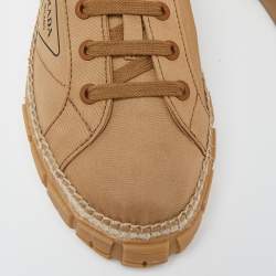 Prada Brown Canvas Low Top Sneakers Size 44