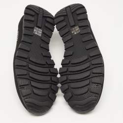 Prada Black Knit Fabric Slip On Sneakers Size 42
