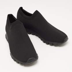 Prada Black Knit Fabric Slip On Sneakers Size 42