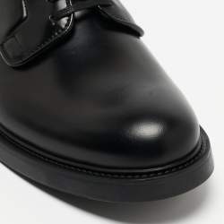 Pre Owned Prada Black Leather Lace Up Derby Size 40