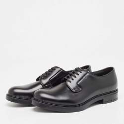 Prada Black Leather Lace Up Derby Size 40