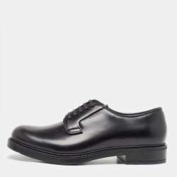 Prada Black Leather Lace Up Derby Size 40