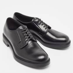 Prada Black Leather Lace Up Oxfords Size 40