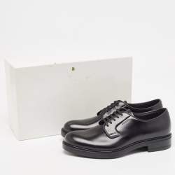 Prada Black Leather Lace Up Oxfords Size 40