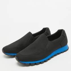 Prada Black Canvas Slip On Sneakers Size 43