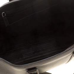 Pre Owned Prada Dark Brown Leather Luggage Weekender Bag