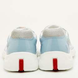 Pre Owned حذاء رياضي برادا سبورتس أمريكاز كاب شبكة وجلد رصاصي/أسود عق منخفض مقاس 40