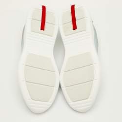 Pre Owned حذاء رياضي برادا سبورتس أمريكاز كاب شبكة وجلد رصاصي/أسود عق منخفض مقاس 40