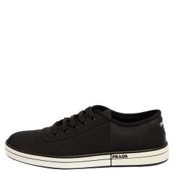 Pre Owned Prada Black Nylon And Rubber Low Top Sneakers Size 40