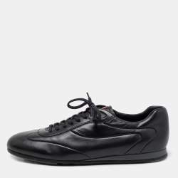 Pre Owned Prada Sport Navy Blue Leather Low-Top Sneakers Size 46