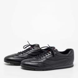 Pre Owned Prada Sport Navy Blue Leather Low-Top Sneakers Size 46