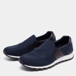 Pre Owned Prada Sport Navy Blue Fabric Slip On Sneakers Size 42.5 