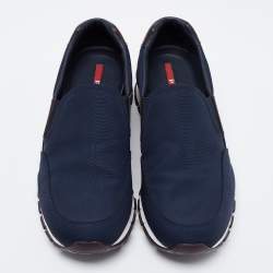 Pre Owned Prada Sport Navy Blue Fabric Slip On Sneakers Size 42.5 