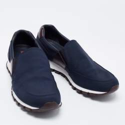 Pre Owned Prada Sport Navy Blue Fabric Slip On Sneakers Size 42.5 