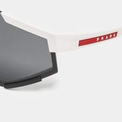 Prada Sport Black/White SPS 04W Shield Sunglasses