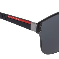Prada Black Acetate SPS 57T Mirror Sunglasses