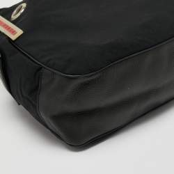Prada Sport Black Nylon Drawstring Messenger Bag