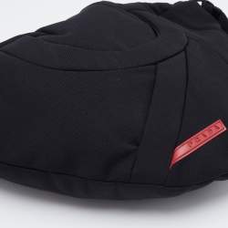 Pre Owned Prada Sport Black Fabric Saddle Crossbody Bag