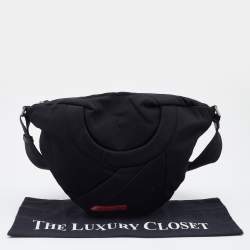 Pre Owned Prada Sport Black Fabric Saddle Crossbody Bag
