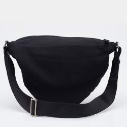 Pre Owned Prada Sport Black Fabric Saddle Crossbody Bag