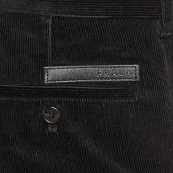 Prada Black Corduroy Regular Fit Pants XL