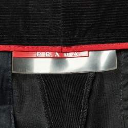 Prada Black Corduroy Regular Fit Pants XL
