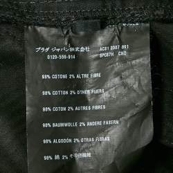 Pre Owned Prada Sport Black Gabardine Cotton Wide Leg Trousers S