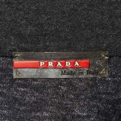 Prada Sport Dark Grey Wool Zip Up Jumper L