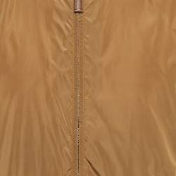 Prada Sport Brown Nylon Zip Front Hooded Jacket S