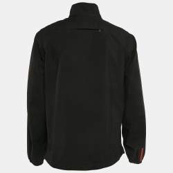 Prada Sport Black Synthetic High Neck  Zip-Up Jacket L