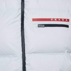 Prada Sport White Nylon Puffer Gilet Jacket L