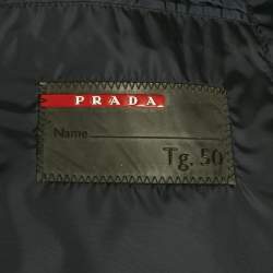 Prada Sport Navy Blue Re-Nylon Single Breasted Blazer L