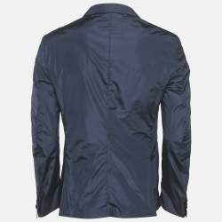 Prada Sport Navy Blue Re-Nylon Single Breasted Blazer L