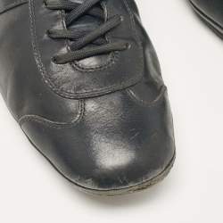Prada Sport Navy Blue Leather Low Top Sneakers Size 45.5
