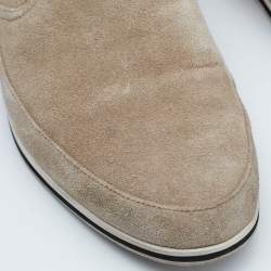 Prada Sport Beige Suede Slip On Sneakers Size 45.5