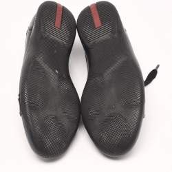 Prada Sport Black Leather Low Top Sneakers Size 41