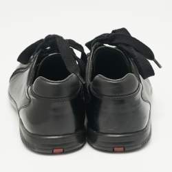 Prada Sport Black Leather Low Top Sneakers Size 41