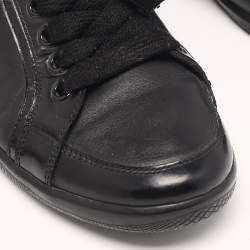 Prada Sport Black Leather Low Top Sneakers Size 41