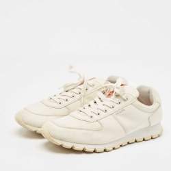 Prada Sport White Canvas Lace Up Sneakers Size 46