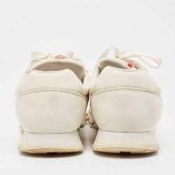 Prada Sport White Canvas Lace Up Sneakers Size 46