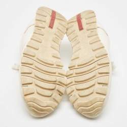 Prada Sport White Canvas Lace Up Sneakers Size 46